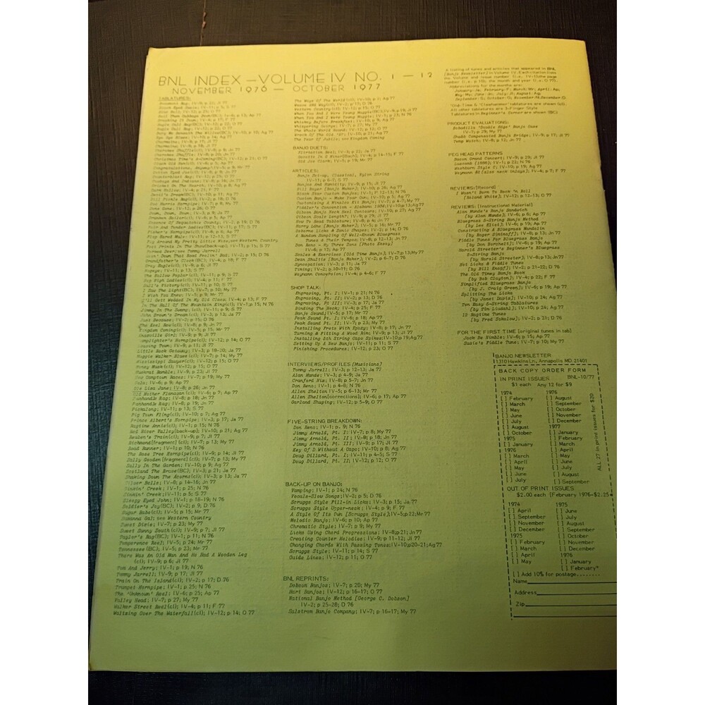 Lot of 4 Banjo Newsletters 5-String Vintage Magazine Aug/Oct 1977, May/Sept 1979 - Picture 7 of 9